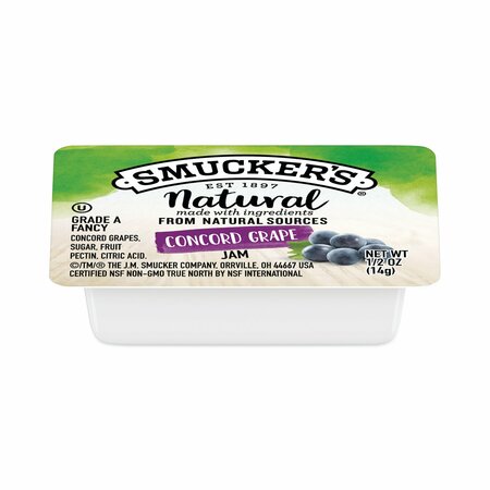 SMUCKERS Smuckers 1/2 Ounce Natural Jam, 0.5 oz Container, Concord Grape, 200PK 5150008202
